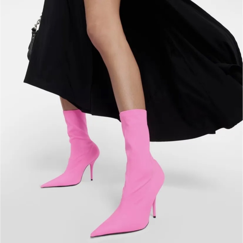 Balenciaga Pointed Toe Sock Knife Boots Fluo Pink Size 37.5 EU / 7.5 US NWOB